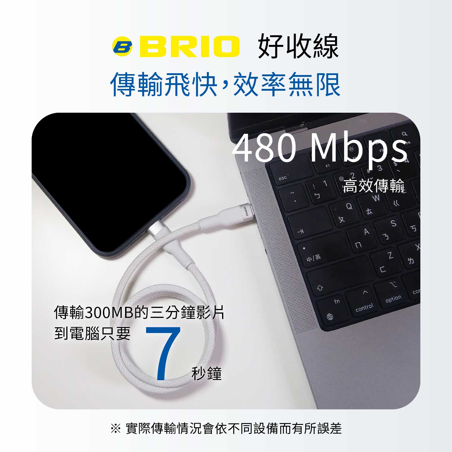 brio好收線，傳輸高效率